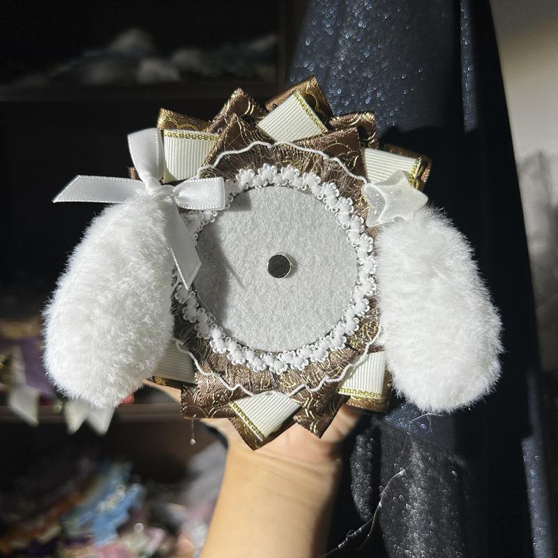 Cute Lolita Badge Base Tray with Cat Ear Handmade Badge Holders for Itabag Ornament Decoration DIY Handcrafted Accessorie