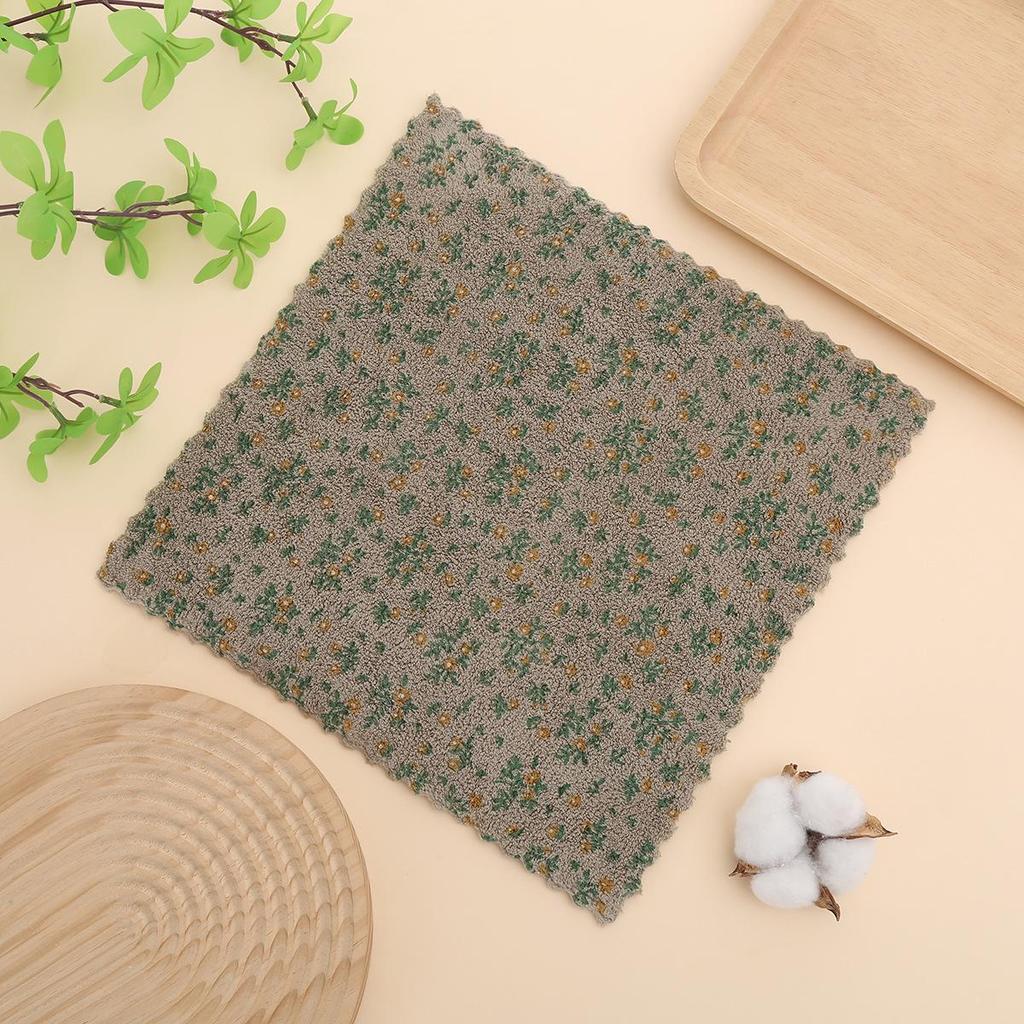Coral Fleece Absorbent Kitchen Dishcloth - Small, Thick, Easy-to-Use Hand Towel for Dishwashing