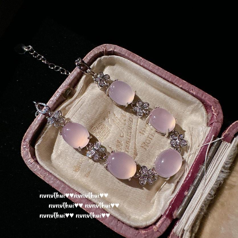 Emperor Pink And Purple Chalcedony Safety Buckle Necklace, Water Spirit, High Ice Powder Chalcedony Engraved Zircon Bracelet.