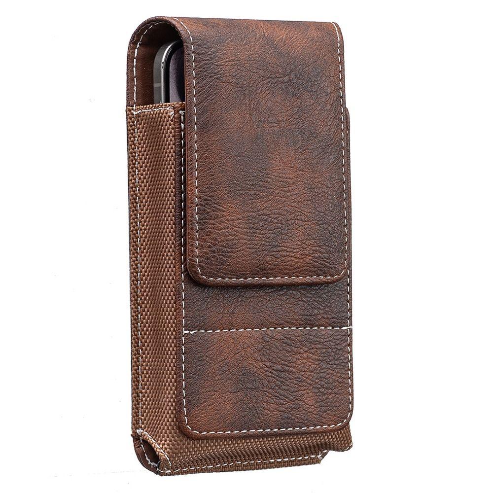 1 Stuk PU Leer Telefoon Taille Pak 5-7inch Universele Taille Tas Telefoonhoesje Buiten Kamperen Riem Hangende Pouch Voor Smartphone