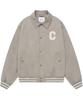 Giacca Varsity con Collo a Logo C Beige
