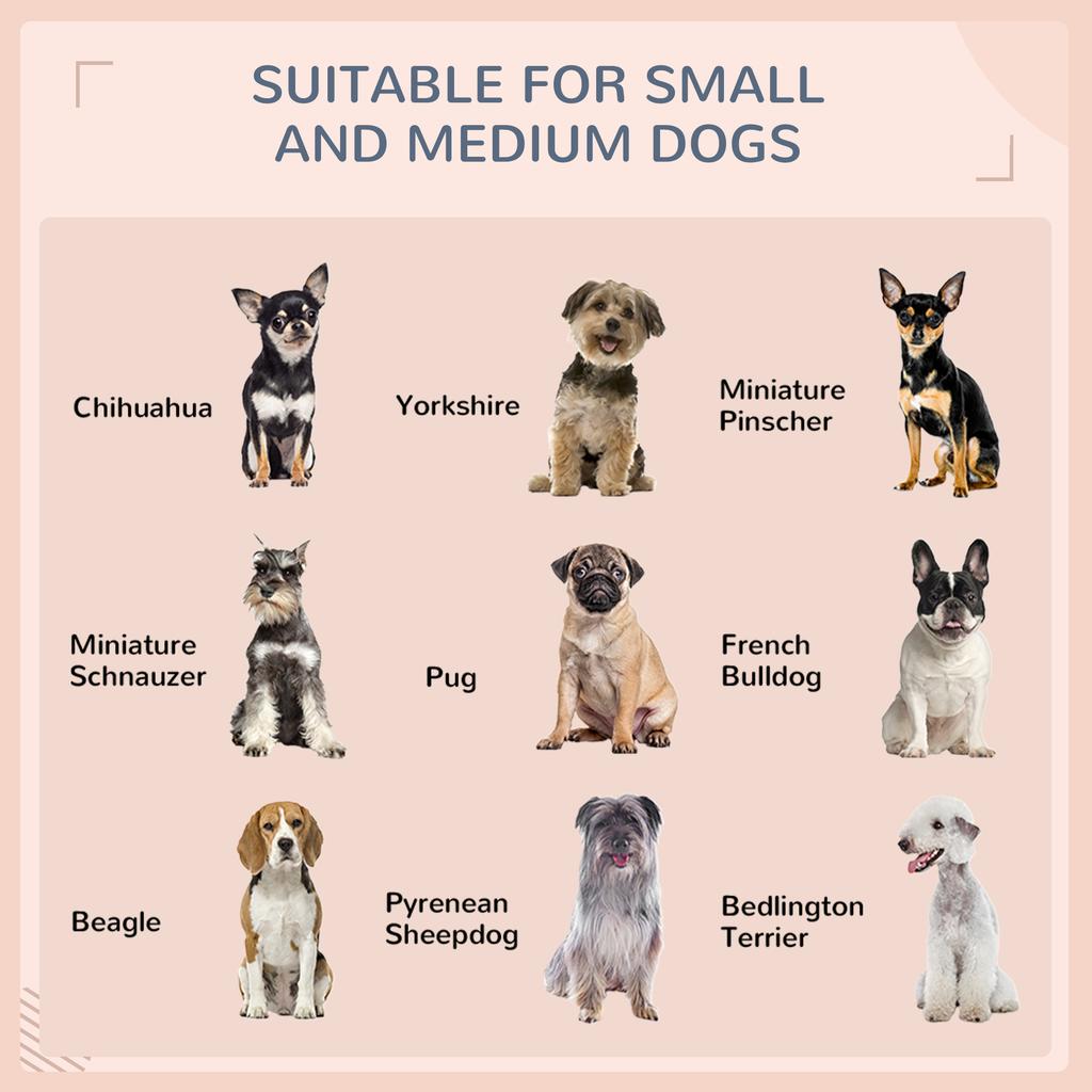 Extendable Elevated Dog Bed, Rattan Dog House, with Water-Resistant Roof, Removable Cushion, Cream