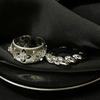 Italian Brushed Hollow Lace Honeycomb Flower Opening Ring Daisy Wide Version Antique Engraved Set Ring Woman