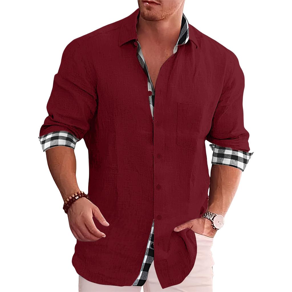 Men's Loose Classic Lapel Multi-pocket Industrial Work Shirt Top