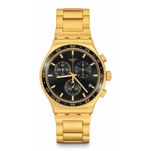 Swatch IN THE BLACK YVG418G Men's Yellow Watch