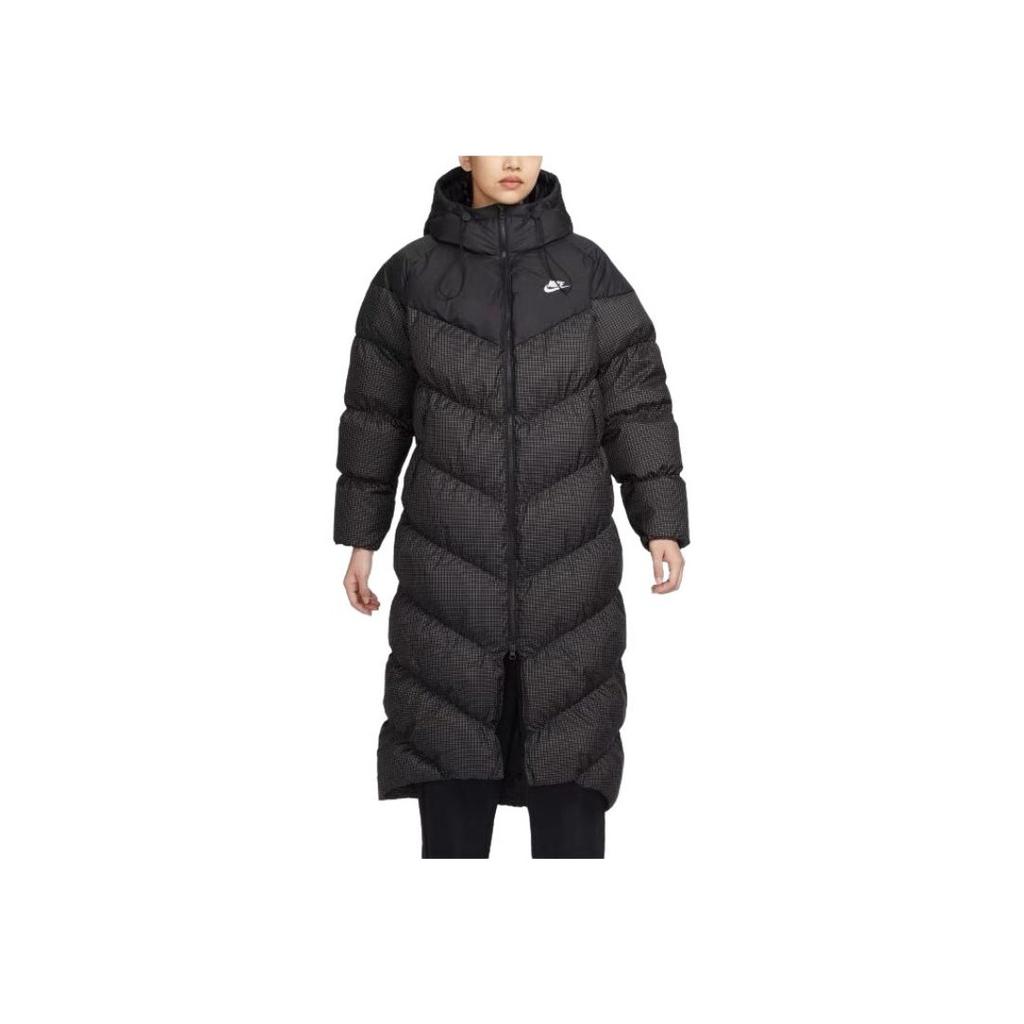 Nike Windproof Warm Sports Hooded Long Sleeve Down Jacket Women Outerwear Black FD8213-010