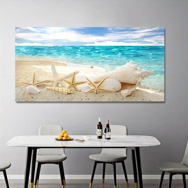 Unframed Sea Beach Shell Star Landscape Canvas Poster - Modern Art for Living Room Decor