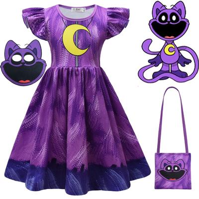 Sukienki Księżniczki dla Dziewczynek Uśmiechnięte Stworki Cosplay Dziecko Kotek Pora na Drzemkę Piesek Dzień Kostium Maska Dzieci Halloween Kreskówka Sukienki Codzienna Sukienka