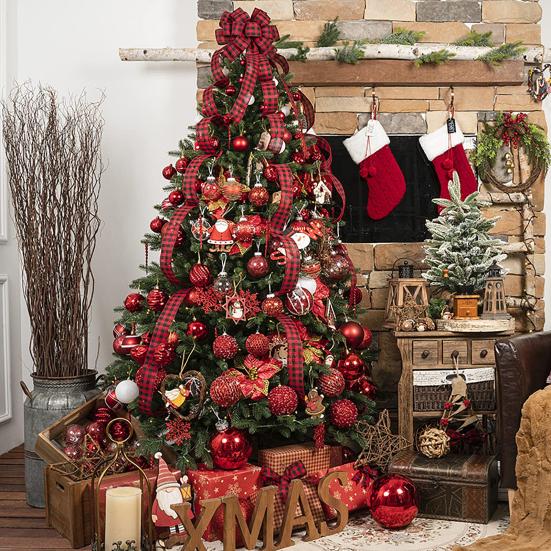 Set de 12 bucăți de ornamente pentru brad de Crăciun cu paiete strălucitoare, spumă, decorațiuni festive