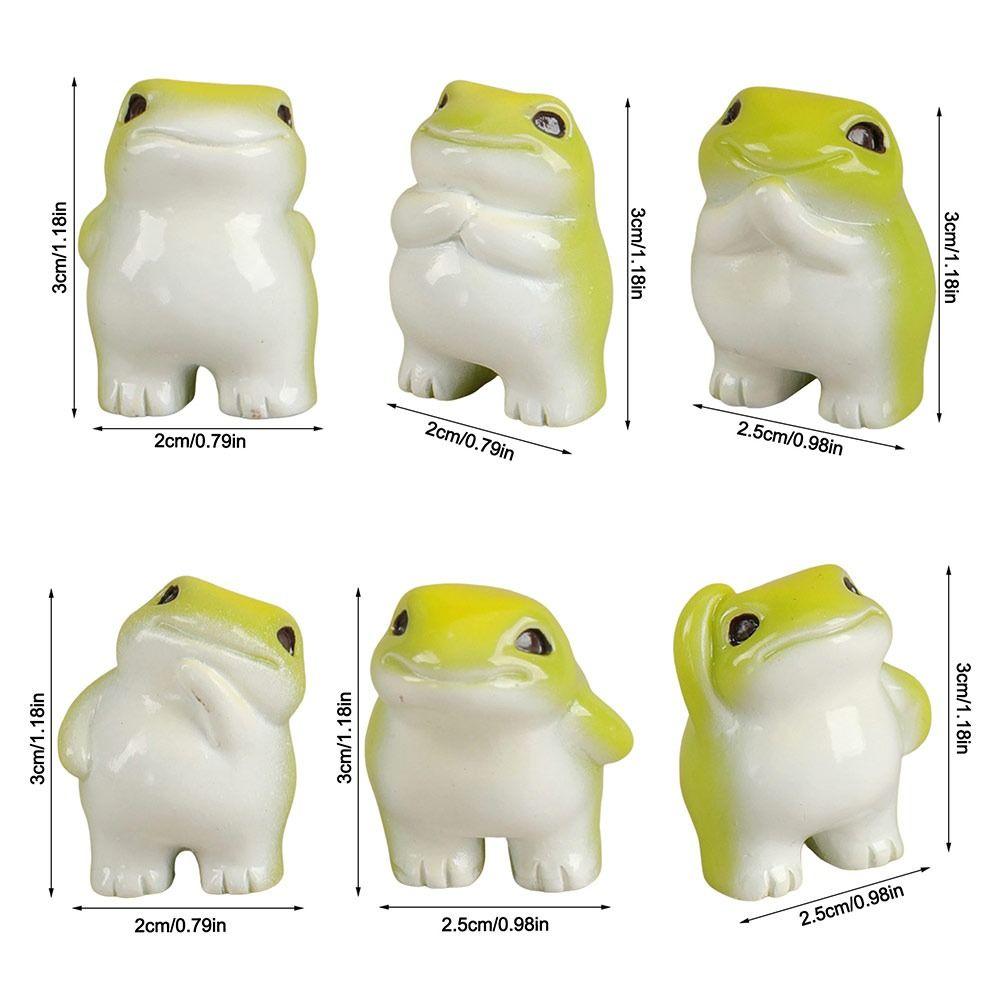6pcs Cute Small Charms Resin Charms Handmade DIY Animal Pendant Funny Miniature Frog Figurines Jewelry Making
