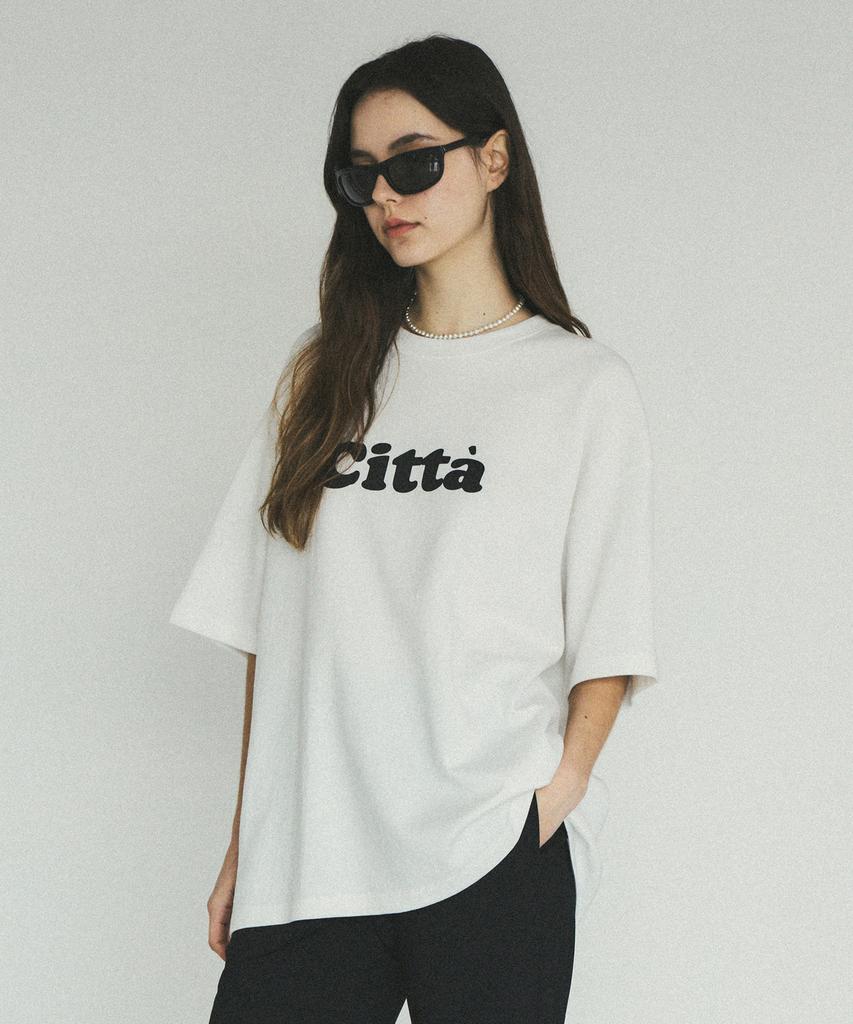 CITTA Signature Logo Oversized Loose T-Shirt_Ctt312 (White)