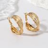 Retro Hong Kong Style Twisted Metal Earrings: Unique Design for Women, Trendy Ear Studs, Popular Autumn/Winter Accessories
