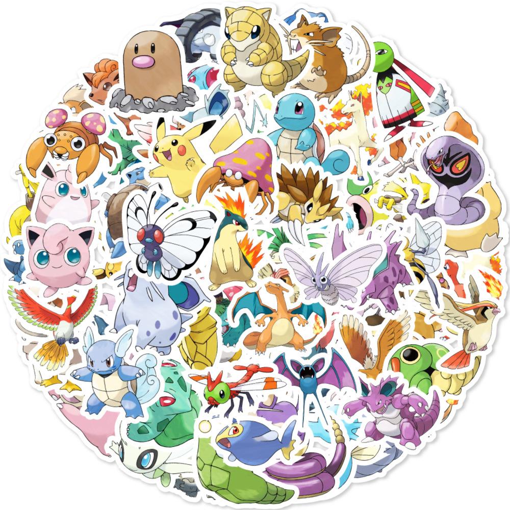 

80 Pokémon 1 Laptop Skateboard Water Cup Car Suitcase Graffiti Decoration Stickers