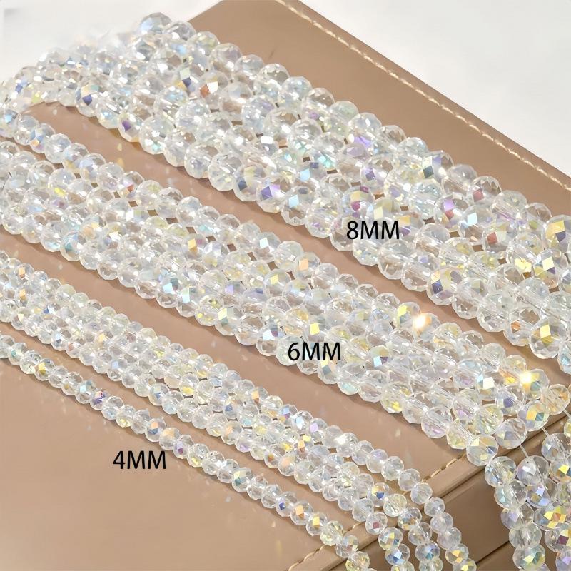 4-8mm Faceted Glass Crystal Beads for Handmade DIY Bracelets and Jewelry