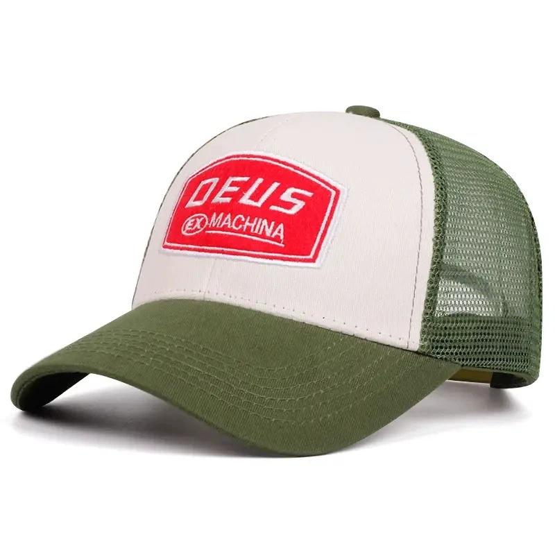 New Retro American Embroidered Letter Baseball Cap for Men and Women, Sun Shading Mesh Personalized Ins Truck Hat