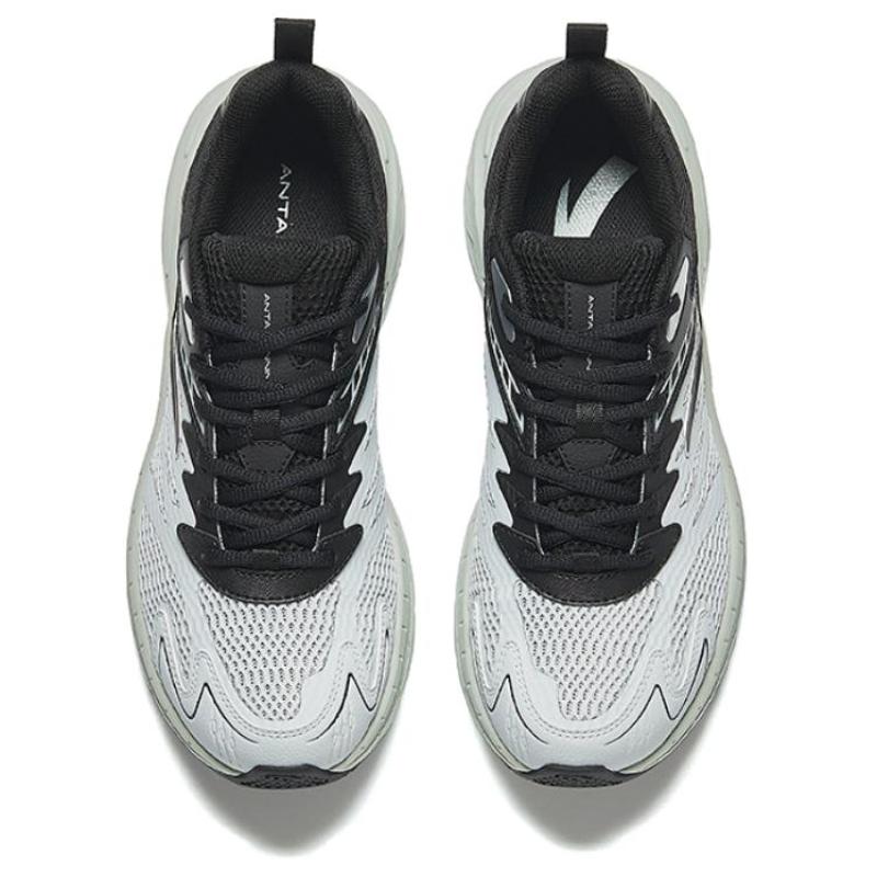 Anta Cushioning Slip Resistant Low Top Running Shoes Men's Gray Black Sneakers 912435508-4