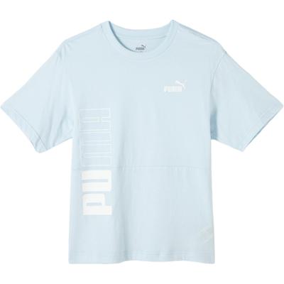 Dopamine Casual Loose Printed Round Neck Short Sleeve T-Shirt Women Tops Light-Blue 686326-69