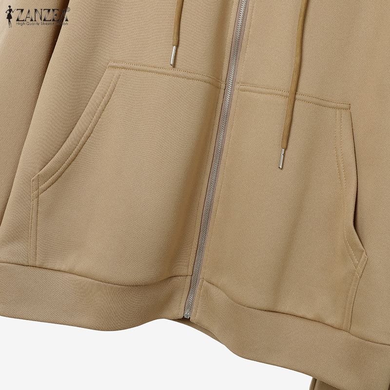 ZANZEA Women Hoodies Sweatshirt and Pants Casual Two Piece Suit Sets