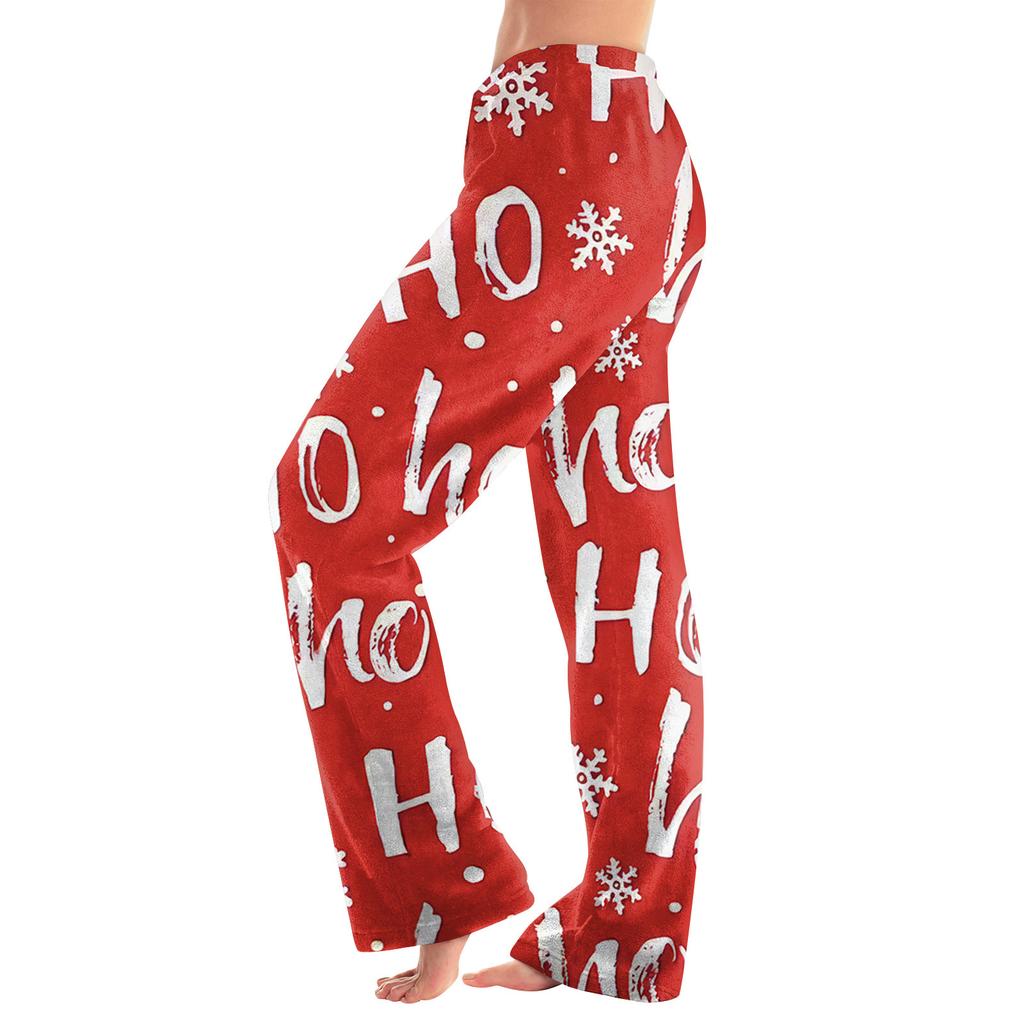 Women  Winter Plaid Pants Full Length Long Trousers Sports Pants