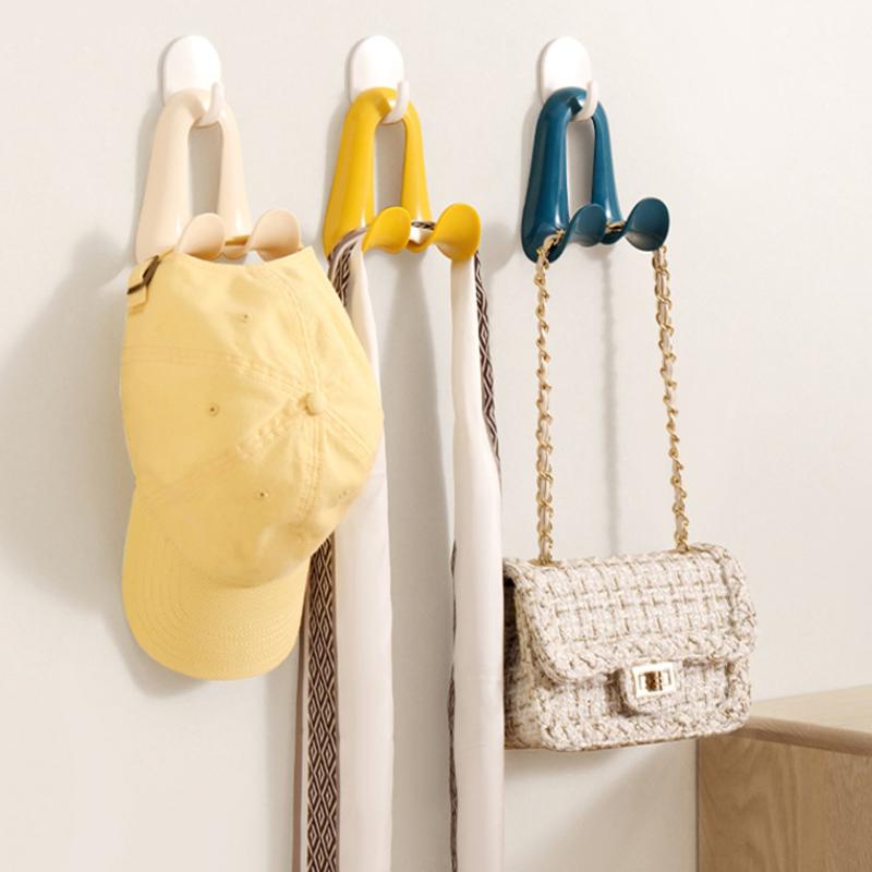 3/2/1Pcs Bag Hanger Hook Double Hooks Space-Saving Clothes Hats Scarf Handbag Storage Rack Wardrobe Backpack Hook