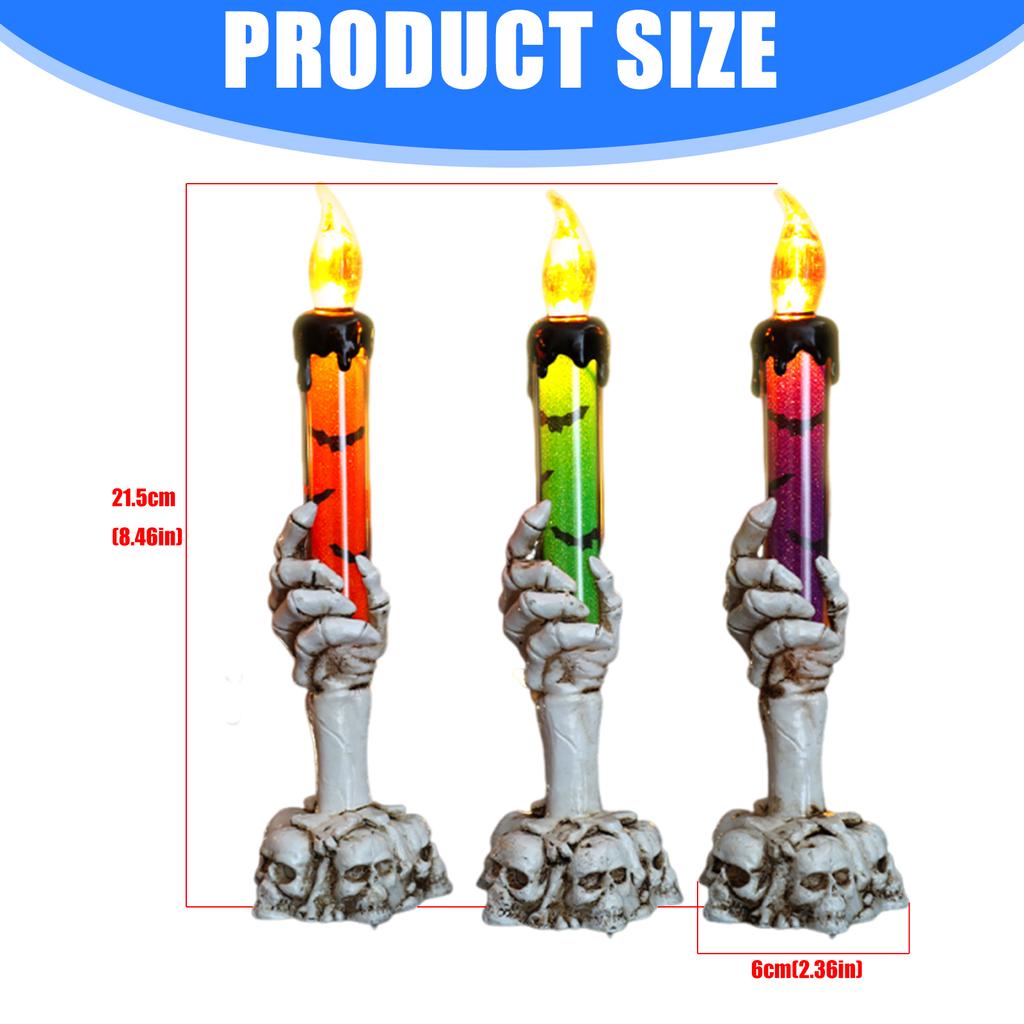 Halloween LED Candle Light Ghost Hand Decoration Safe Flameless Design For Spooky Party Decor Battery Operated