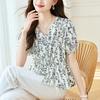 Polka Dot V-neck Blouse for Women Short-sleeved Summer Updated Style Lady Top