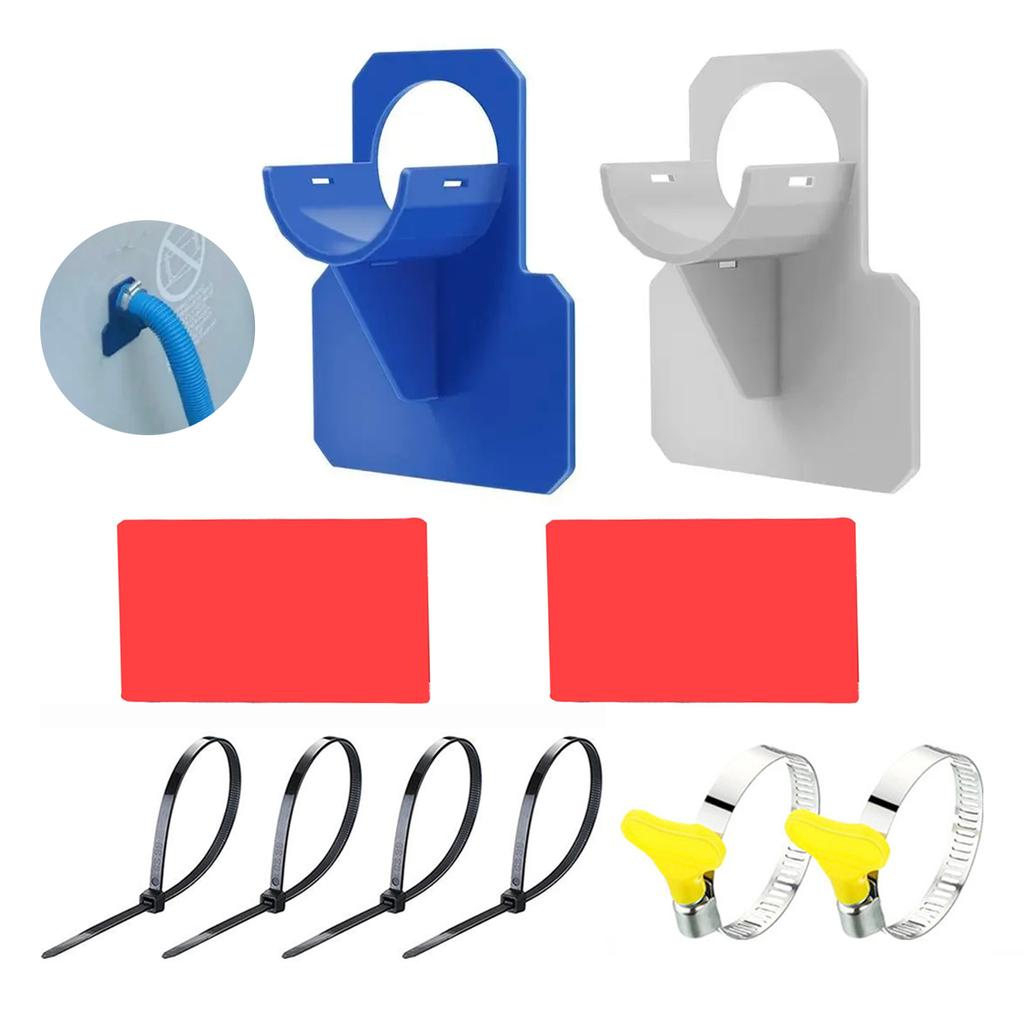 1 Set Swimming Pool Pipe Fixing Holder With Ties and Clips Preventing 32mm~38mm Hose Falling off Reducing Inlet/Outlet Pressure