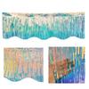 Laser Blue Wave Banner Colorful Backdrop Curtains Rain Silk Curtain Birthday Party