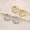Gold Titanium Steel Multilayer Hoop Earrings - Light Luxury, Colorfast, High-End Feel
