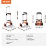 Folding Hand Truck, 275 lbs Load Capacity, Aluminum Portable Cart, Convertible Hand Truck and Dolly with Telescoping Handle and PP+TPR Wheels, Ultra