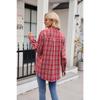 Women S Loose Casual Plaid Pocket Long Sleeve Shirt
