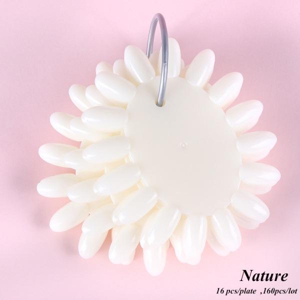 160 Stück Künstliche Nägel Oval Klar Natur Schwarz Spitzen auf Ring Display Falsche Nagelkunst Designs Acryl UV Gel Maniküre Werkzeuge