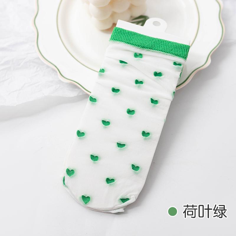 Children Summer Ultra-thin Transparent Love Crystal Socks Girls Baby Breathable Korean Cute Princess Ice Silk Socks Summer Style
