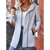 Zip-up Pockets Hoodie Jacket, Casual Long Sleeve Jacket For Fall & Winter, Women's Clothing