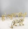 Abstract Gold Hollow Metal Horse Animal Sculpture Ornament Home Room Table Statue Decoration Fengshui Office Desk Figurine Craft