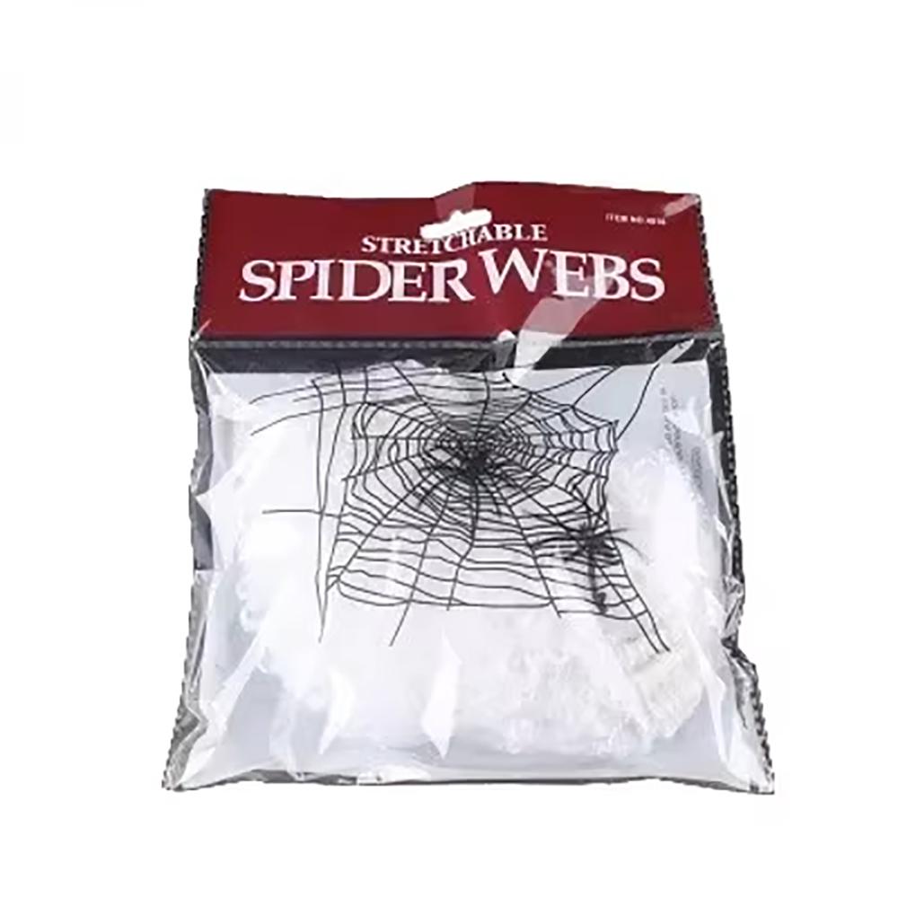 Halloween Stretchy Artificial Spider Web, White Scary Fake Cobweb, Haunted House Horror Props for Home Party Indoor Outdoor Decoration