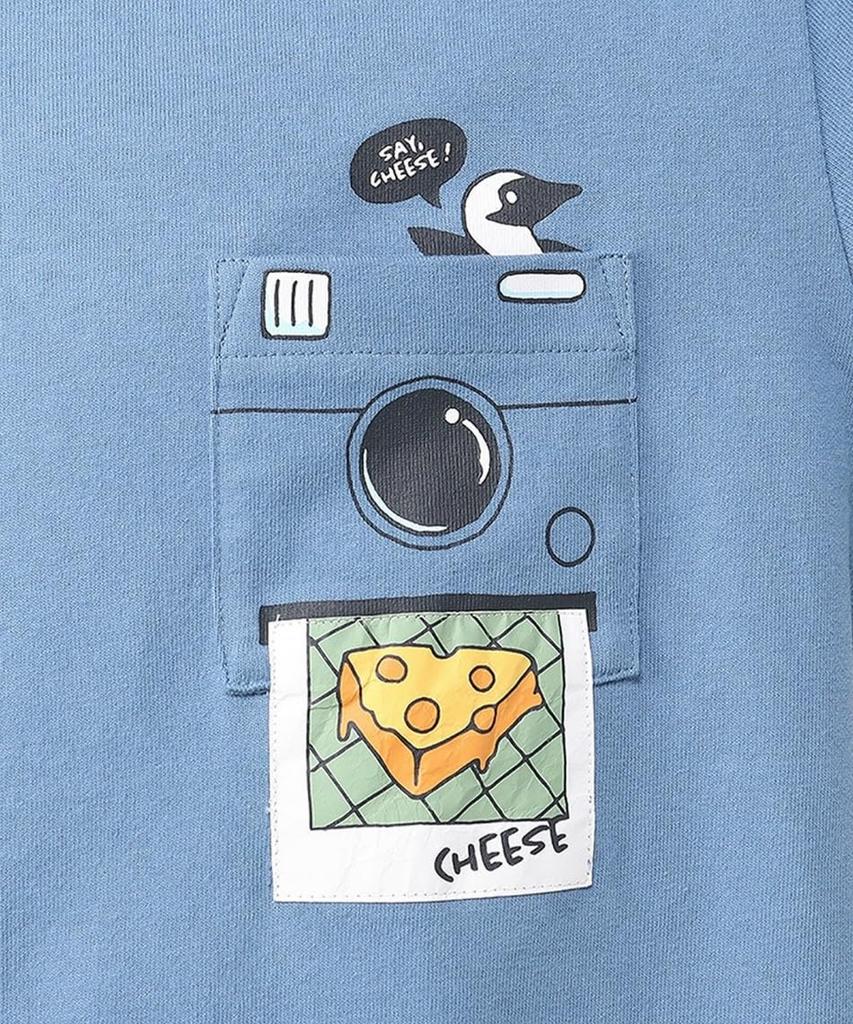 Retro Instant Camera Pocket Brushed T Blue [Chums] L/S Men's Lt.