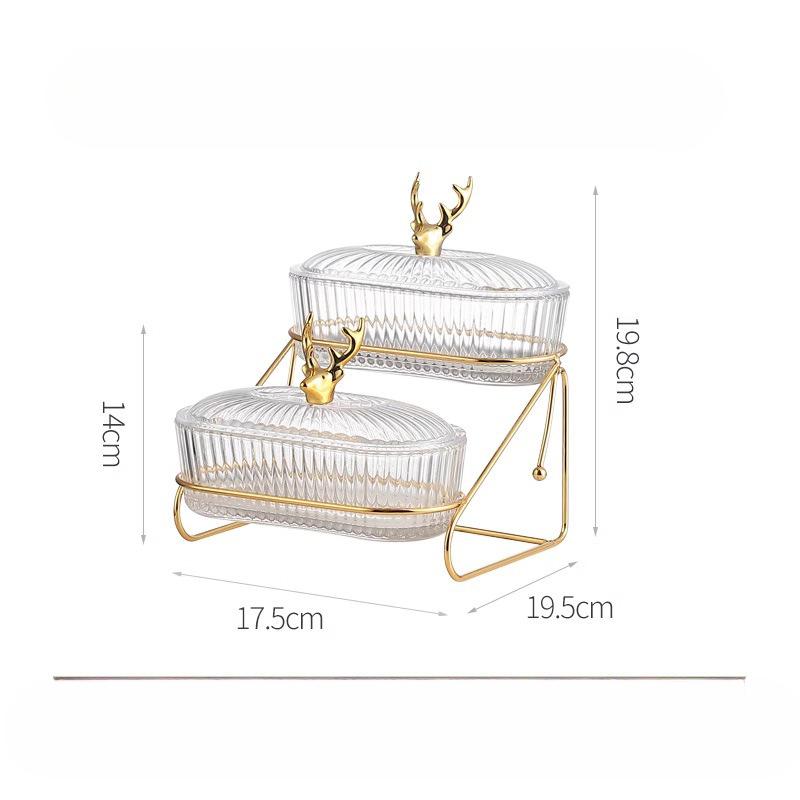 Premium Fruit Tray Home Use Living Room Coffee Table Surface Snack Multi-layer Snack Tray High-end Candy Tray Separate Dried Fruit Storage Box