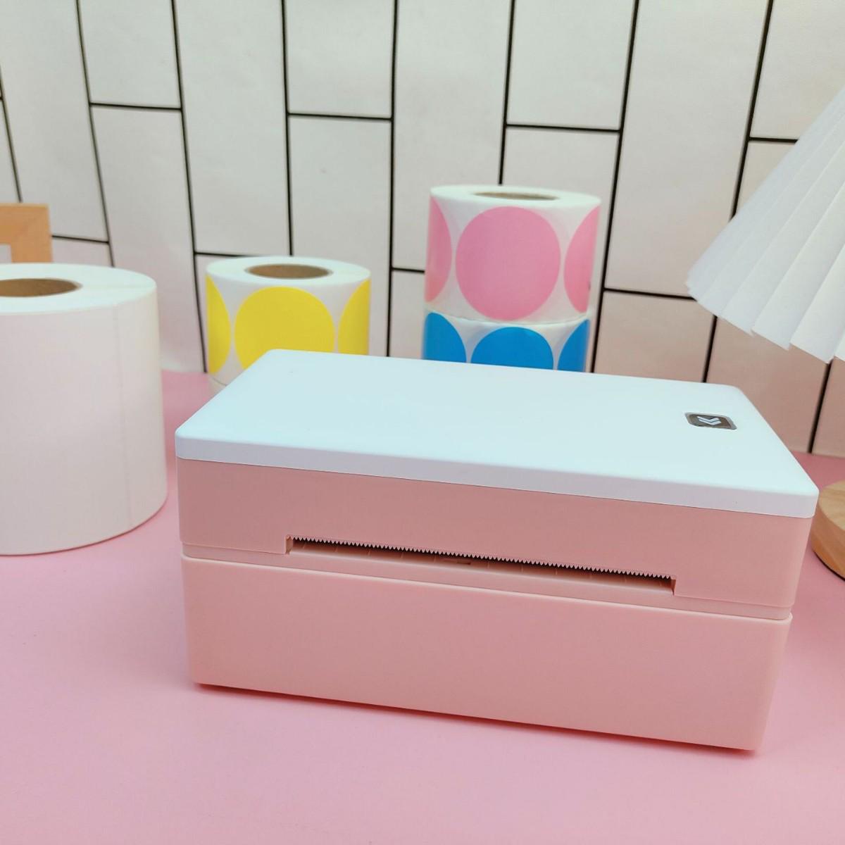 

Компактный высокоскоростной Bluetooth-принтер для термопечати этикеток D200 single-sided machine розовый