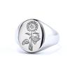 European Polished Stainless Steel Sunflower Unisex Ring
