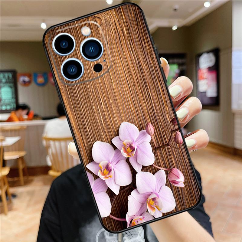 Orchid Flowers Colorful Case For iPhone 17 Pro Max 16 15 14 11 12 13 Mini Plus 16e 17 Air Bumper Cover Accessories
