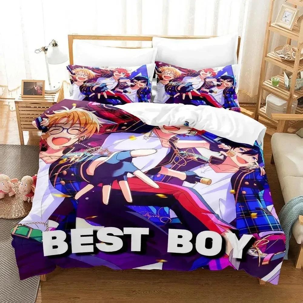 Ensemble Stars Bedding Set Single Twin Full Queen King Size Bed Set Adult Kid Bedroom Duvet Cover Sets 3D Anime Bed Sheet Set