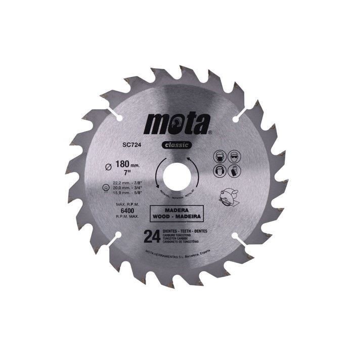 Lame Pour Scie Circulaire Widia Ø180mm 24 Dents Clp18 Sc724p Mota