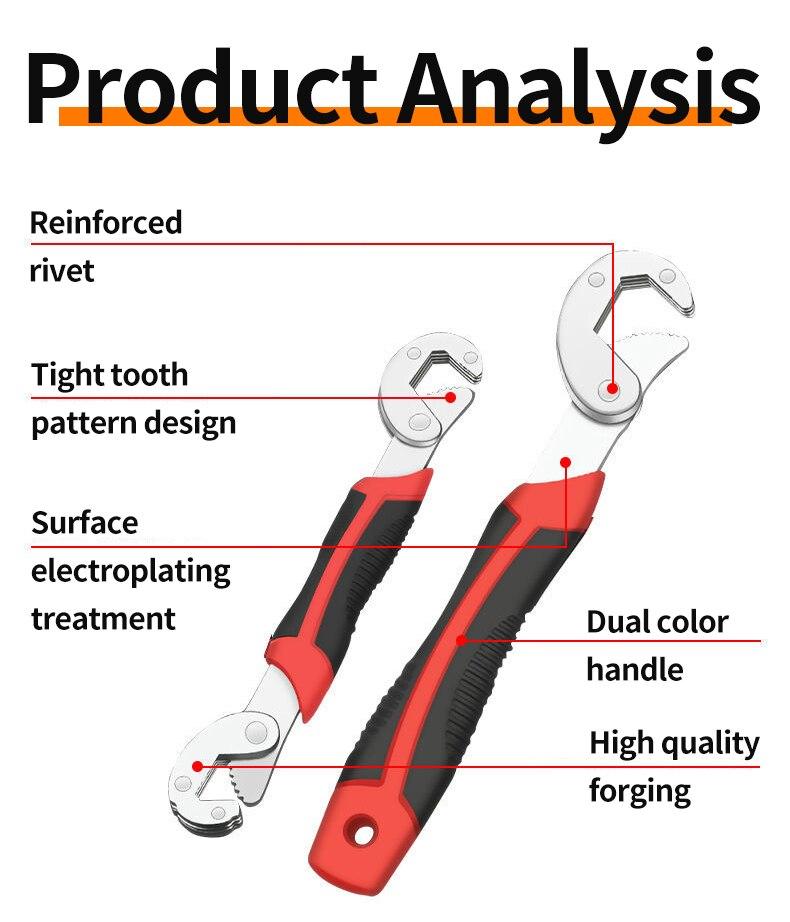 Adjustable Wrench Tool Universal Screw Plate Hand Multifunctional Large Opening Double Ended Wrench Adjustable Wrench Hardware