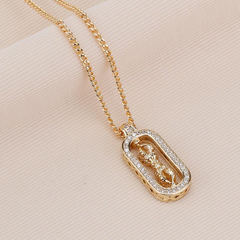 Wei Xue Luck Cross & Diamond Pixiu Layered Necklace