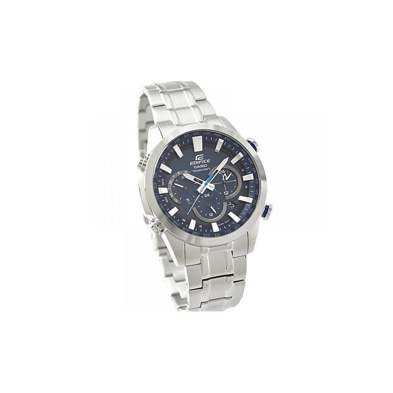 

CASIO EDIFICE series 100 meters waterproof solar Quartz Steel Strap men s watch blue dial EQW-T630JD-2AJF синій
