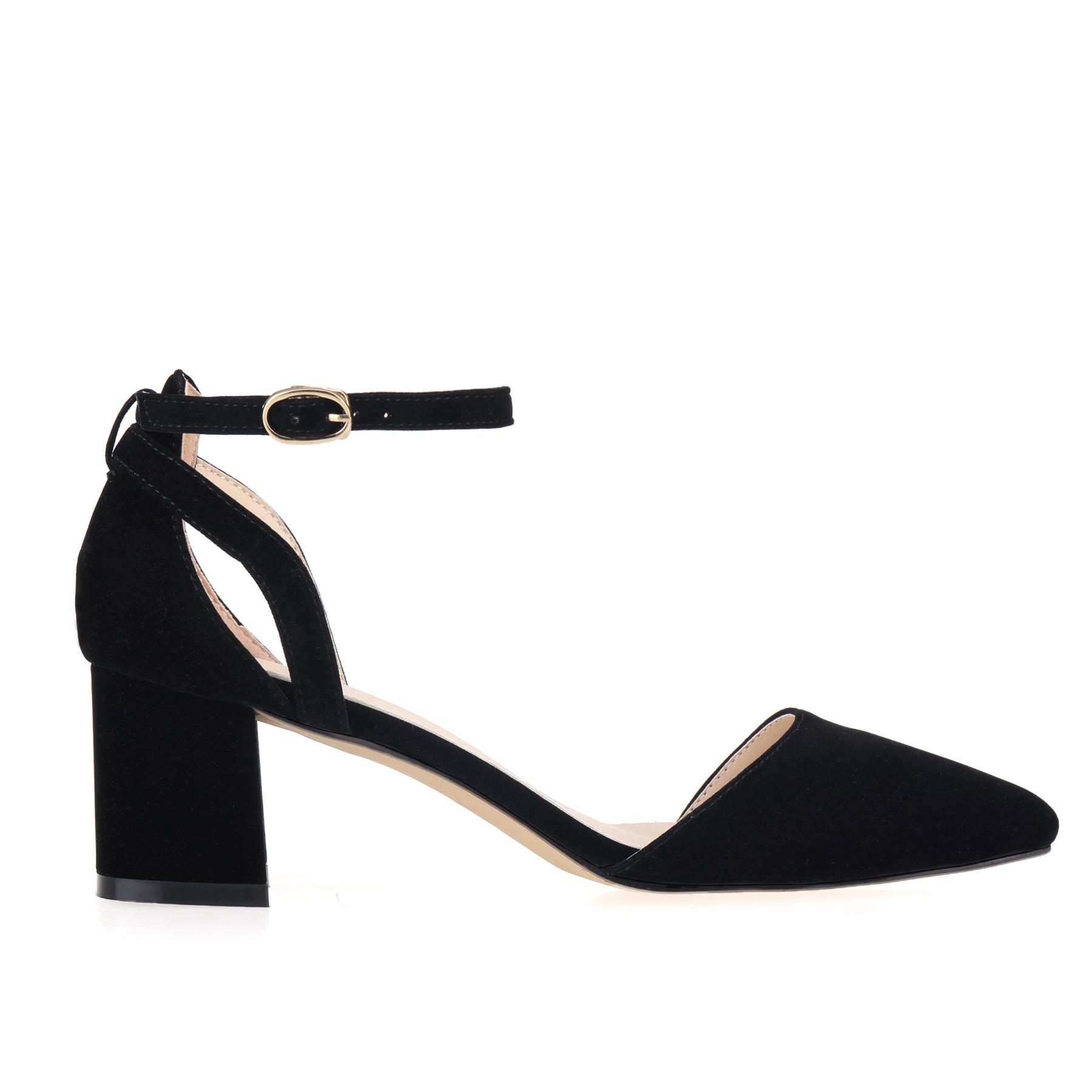 

Женские босоножки с пряжкой, сексуальные летние туфли на высоком каблуке, большой размер 42, модная женская обувь, туфли с острым носком и толстым каблуком, свадебные туфли для вечеринки 35 чёрный