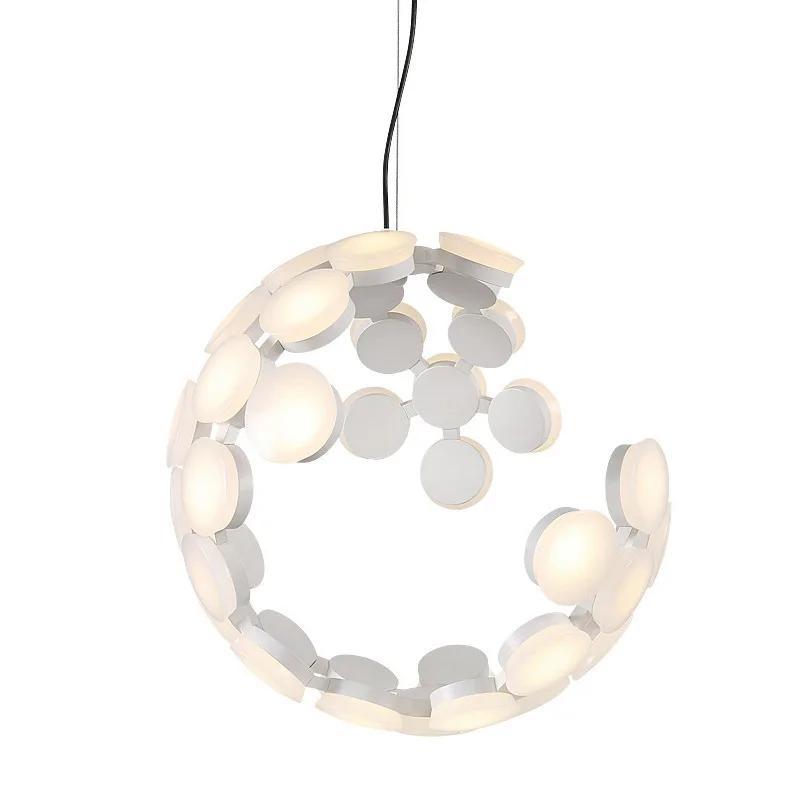 Italian designer pendant lamp moon lamp white Black Color suspension lamp Bedroom Dining room Kitchen island chandelier