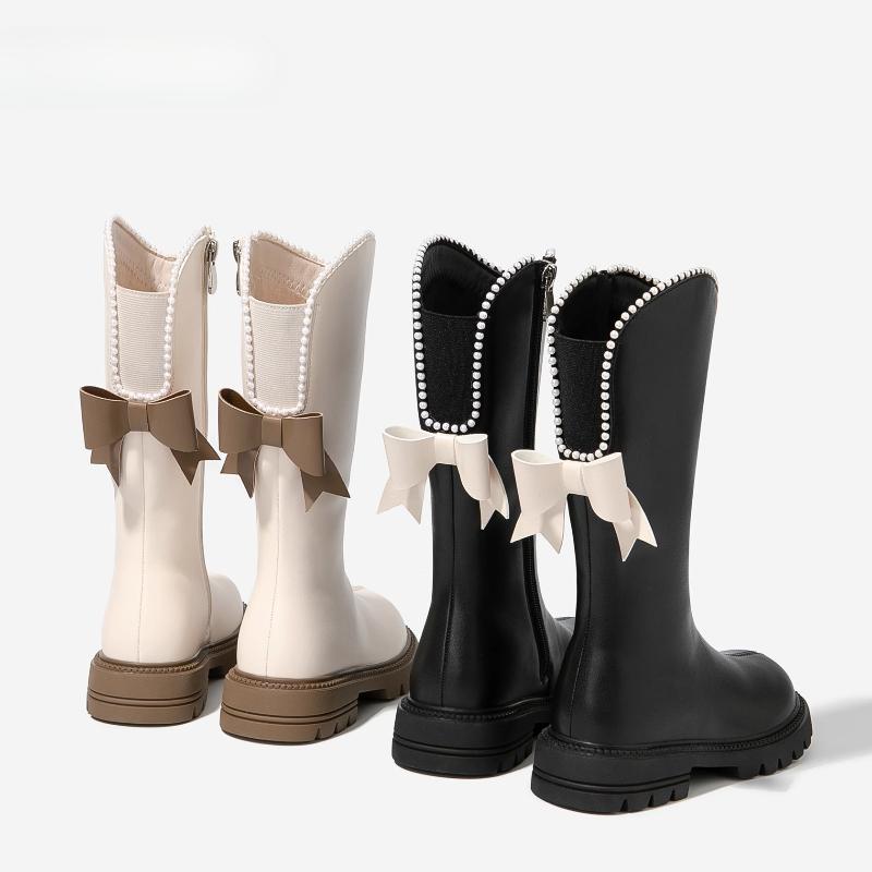 Children's Long Boots Winter Girls' High Boot with Fleece Child Boot Warm Girl Shoes Soft Soled Non Slip Kids Shoes