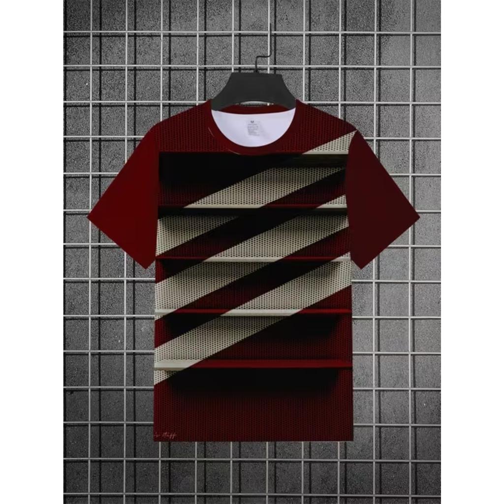 New Summer Men's Fashion T-shirt Personality Simple Pattern Printed Men's T-shirt Top